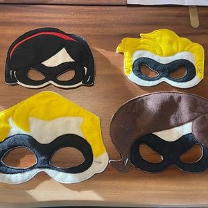 Disney Incredibles face masks - family of 4